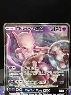 Pokemon Card Mewtwo GX SM196 Black Star Promo STANDARD Size Light Play - Image 2