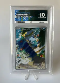 Pokemon TCG OSHAWOTT 105/086 ACE 10 Gem Mint - IR - White Flare - Image 1