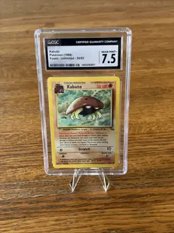 Pokemon TCG Kabuto 50/62 Fossil Unlimited WOTC Vintage Card Graded CGC 7.5 Grade - Image 1