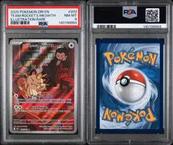 2025 POKEMON DRI EN-DESTINED RIVALS ILLUSTRATION RARE TEAM ROCKET'S MEOWTH PSA 8 - Image 4