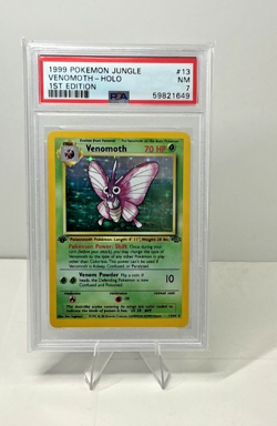 Venomoth [1st Edition] #29 Pokemon Jungle PSA 7 - Image 1