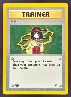 2000 Pokemon Gym Heroes 1st Edition #16/132 Erika Holo - Image 1