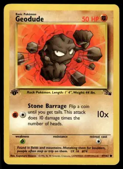 Pokemon TCG Fossil 1st Edition #47/62 Geodude LP+ - Image 1