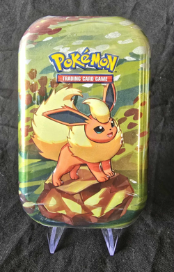 Pokemon Scarlet & Violet Prismatic Evolutions Mini Tin Flareon New Sealed - Image 1