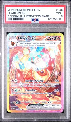 2025 Pokemon TCG Flareon EX SIR #146 Prismatic Evolutions PSA 9 - Image 1
