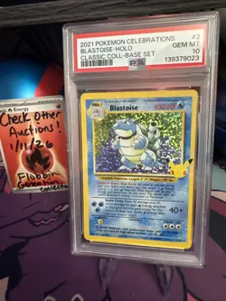 2021 POKEMON CELEBRATIONS CLASSIC COLL #2 BLASTOISE-HOLO PSA 10 - Image 1