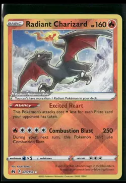 Radiant Charizard 020/159 - Pokemon TCG Crown Zenith 2023 NM - Image 1