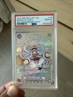 2025 ONE PIECE OP11-A FIST OF DIVINE SPEED 3RD ANV-GOLD MONKEY D. LUFFY PSA 10 - Image 2