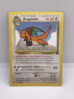 1999 Pokemon Dragonite 5 Movie Wizards Black Star Promo Rare Card - Image 1