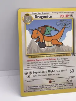 1999 Pokemon Dragonite 5 Movie Wizards Black Star Promo Rare Card - Image 2