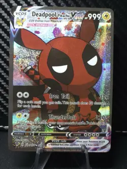 Deadpool Pikachu Vcos Holo Shiny Pokemon Card - TGC Card - Image 1