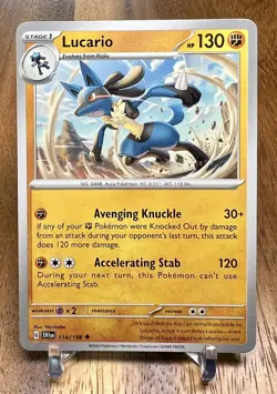 Lucario 114/198 SV1 Scarlet & Violet Base Non Holo Pokemon Card NM - Image 1