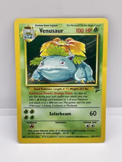 Pokemon TCG Venusaur 15/102 Base Set Holo Rare 100HP 1999 Stage 2 Wizards Card - Image 1