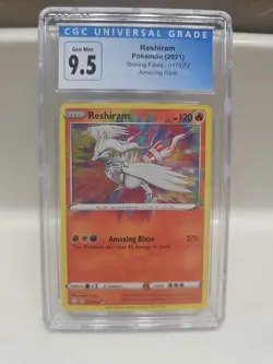 CGC 10 Pokemon Reshiram Shining Fates Card 017/072 - Image 1