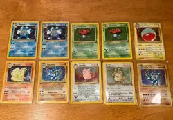Vintage Pokemon X10 Holographic Rare Card Lot Set Jungle 1999 Wizards The Coast - Image 1