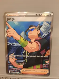 Judge Full Art Trainer Rare Destined Rivals 222/182, NM Pokemon Card - Image 1