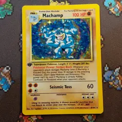 Pokemon Card Machamp 8/102 1st Edition 4th Print Holo Base Set 1999-2000 WOTC - Image 1