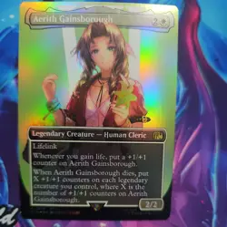 MTG Aerith Gainsborough (Borderless Foil) Final Fantasy 0374 FFVII FF7 NM - Image 1