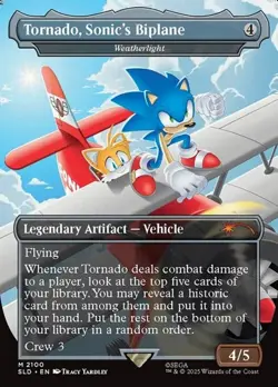 Weatherlight "Tornado, Sonic's Biplane" - Rainbow Foil Extended Art SLD NM MTG - Image 1