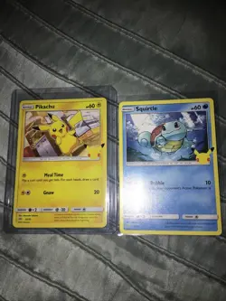 Pokemon Mcdonalds 25th Anniversary Non Holo Pikachu & Squirtle Lot - Image 1