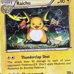 Pokemon TCG Raichu Cracked Ice Holo 49/162 BKT BREAKthrough HP - Image 2