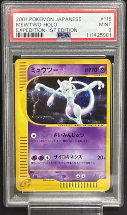 Mewtwo 1st Ed 118/128 Expedition Base Set Holo Mint Japanese Pokemon e Card 2001 - Image 1