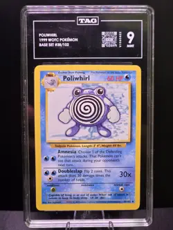 1999 POKEMON WOTC 1ST EDITION #38 POLIWHIRL TAG 9 - Image 1