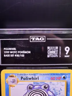 1999 POKEMON WOTC 1ST EDITION #38 POLIWHIRL TAG 9 - Image 2