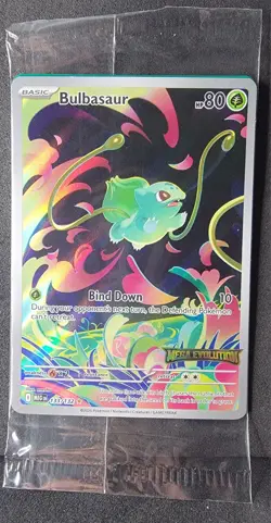 Pokemon TCG Mega Evolution Bulbasaur 133/132 Stamped Booster Promo NM - Image 1