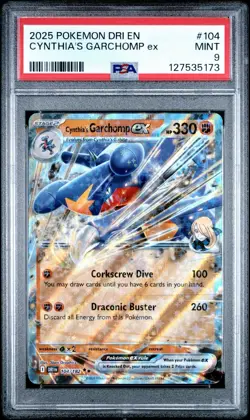 2025 POKEMON DRI EN-DESTINED RIVALS #104 CYNTHIA'S GARCHOMP EX PSA 9 - Image 1