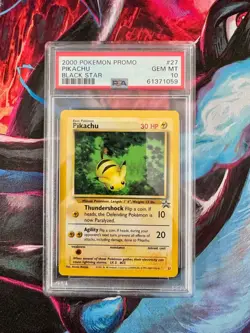 Pikachu #27 - Pokemon (2000) WOTC Promo Black Star - PSA 10 - Image 1