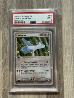 2003 Pokemon EX Dragon Latios ex Holo #94 PSA 9 Mint Swirl - Image 1