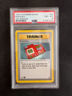 1999 POKEMON BASE SET 1ST EDITION #87 POKEDEX PSA 8 - Image 1