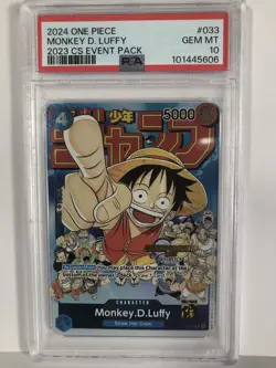 Monkey D Luffy PSA 10 2023 CS Event Pack Championship Promo P-033 One Piece TCG - Image 1