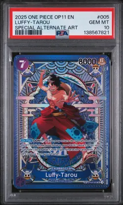 2025 ONE PIECE OP11-A FIST OF DIVINE SPEED #005 LUFFY-TAROU PSA 10 - Image 1