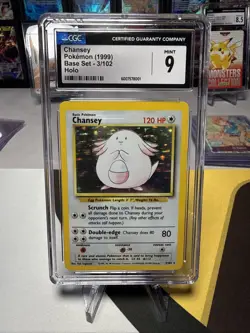 CGC 9 Chansey Holo Rare Base Set 1999 Pokemon Card #3 - Image 1