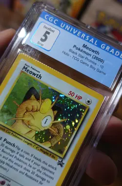 Meowth Black Star Promo 10 CGC 5 GB Crimp Error Misprint Pokemon Card % - Image 3