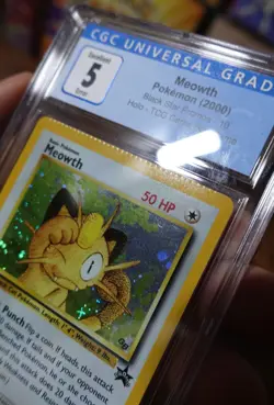 Meowth Black Star Promo 10 CGC 5 GB Crimp Error Misprint Pokemon Card % - Image 4