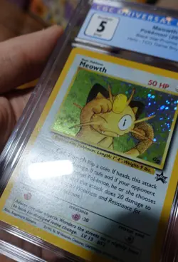 Meowth Black Star Promo 10 CGC 5 GB Crimp Error Misprint Pokemon Card % - Image 5