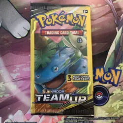 Pokemon Sun & Moon Team Up 3 Card Mini Booster Pack Factory Sealed - Image 1