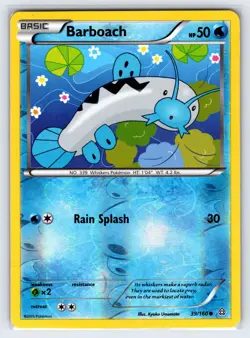 Barboach 39/160 2015 XY Primal Clash Pokemon Card Reverse Holo Common - Mp - Image 1