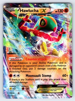 Hawlucha EX 64/111 2014 B&W Furious Fists Pokemon Card TCG Ultra Rare Holo Lp/Mp - Image 1