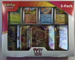 Pokemon 151 Scarlet And Violet 5 Pack Costco Trading Card Game Mini Tin Bundle - Image 1