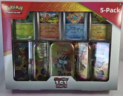 Pokemon 151 Scarlet And Violet 5 Pack Costco Trading Card Game Mini Tin Bundle - Image 1