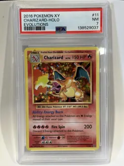 Pokemon TCG Charizard Evolutions Holo Rare Card 2016 11/108 PSA 7 NM - Image 1