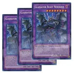 Yugioh Gladiator Beast Nerokius x 3 1st Edition Secret Rare NM - Free Holo Card - Image 1