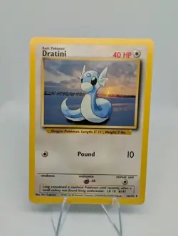 Dratini Base Set 26/102 - Regular Pokemon TCG Card - LP - Image 1