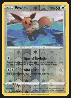 Shining Fates Eevee #052/072 Reverse Holo Pokemon Card - Image 1