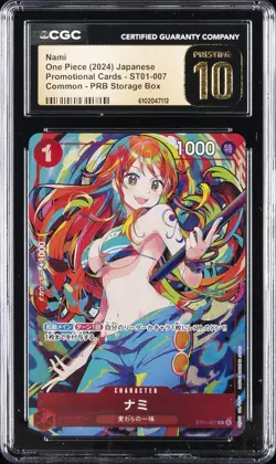 2024 ONE PIECE JPN PROMO CARDS, COMMON - PRB STORAGE BOX NAMI CGC 10 PERFECT - Image 1