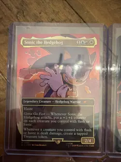 MTG SONIC SECRET LAIR - Eight Cards All Foil Sonic, Shadow, Knuckles And More - Image 1